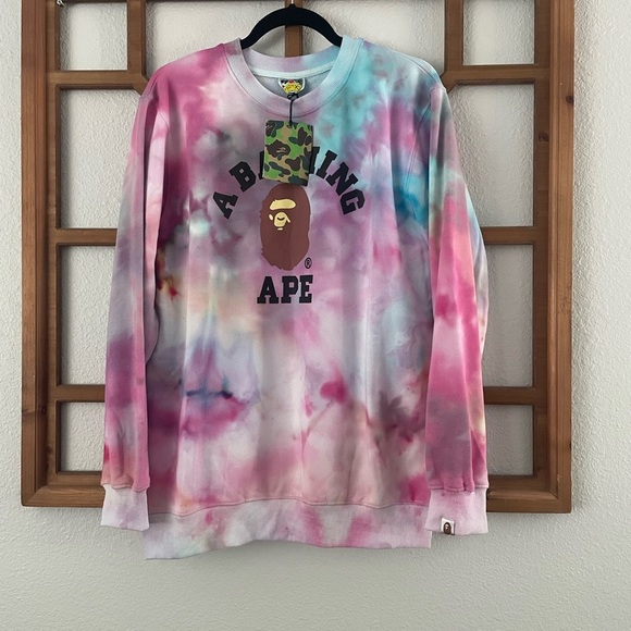 A Bathing Ape Tops - A Bathing Ape Multicolor Tie-Dye Sweatshirt